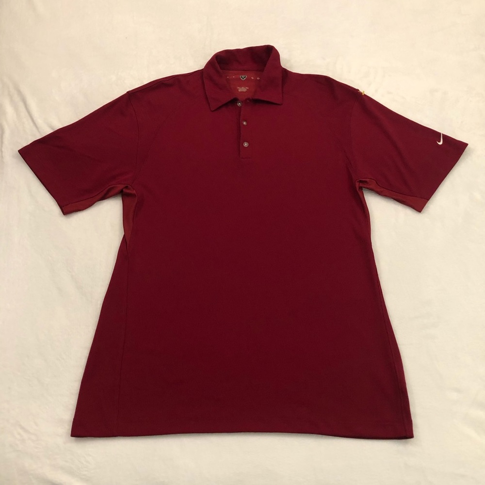 Nike Golf Swoosh Logo Burgundy Red Essential Casual Polo Shirt Mens Size XL